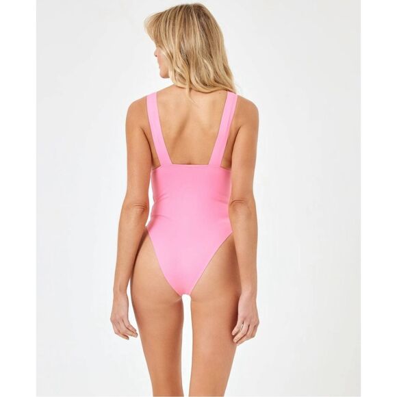 L*Space Seamless Katniss One Piece Swimsuit in Guava Size L - Picture 3 of 10